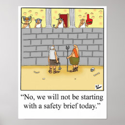 Funny Gladiator  Safety Brief Poster