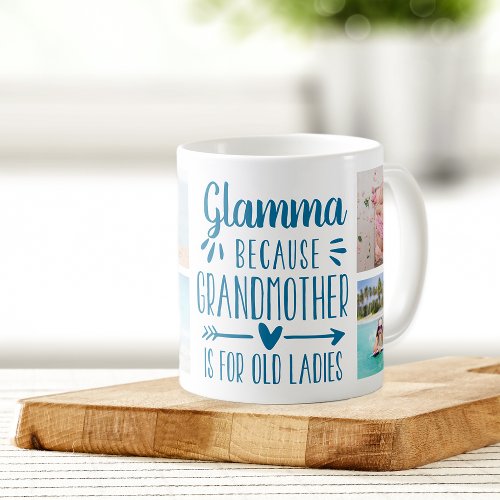 Funny Glamma Grandchildren Names  Photo Collage Coffee Mug