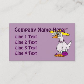 Funny Glamorous Goose Cartoon Business Card by naturesmiles at Zazzle
