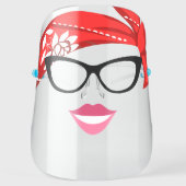 Funny Glasses, Bandana & Pink Lips Face Shield (Front)