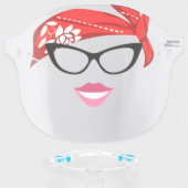 Funny Glasses, Bandana & Pink Lips Face Shield (Front w/Glasses)