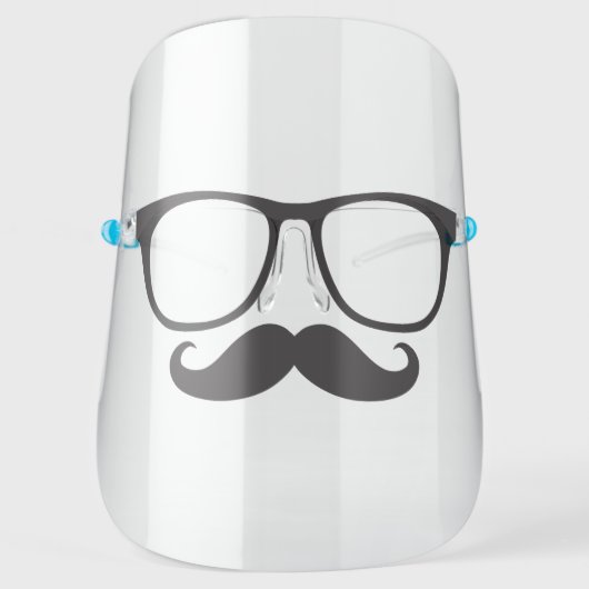 Funny Glasses Moustache Mustache Disguise Face Shield (Front)