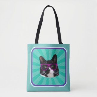 Funny Glasses Tuxedo Cat Epic Photo Art