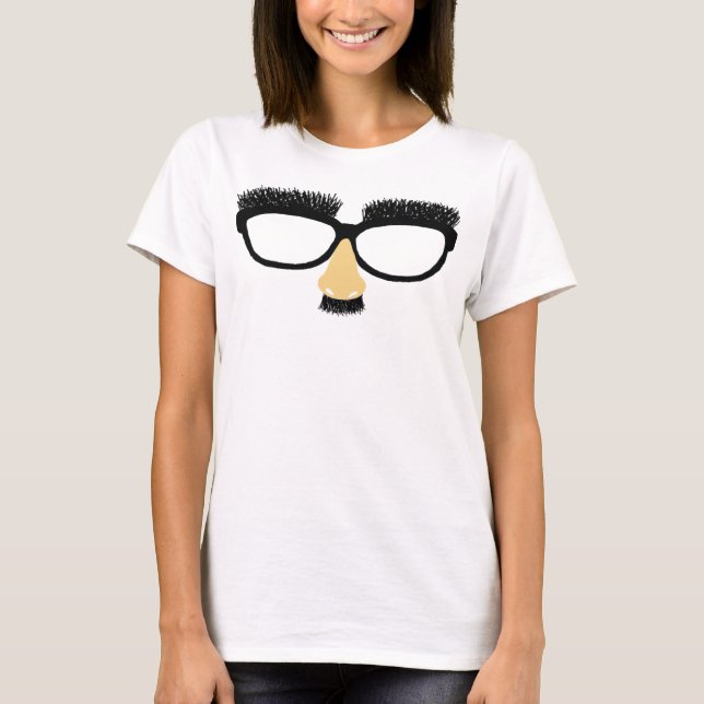 Funny glasses with mustache and nose T-Shirt (Front)