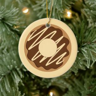 Funny glazed donut custom Christmas tree ornament