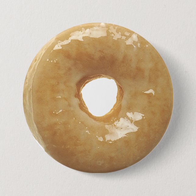Funny Glazed Donut Doughnut Button (Front)