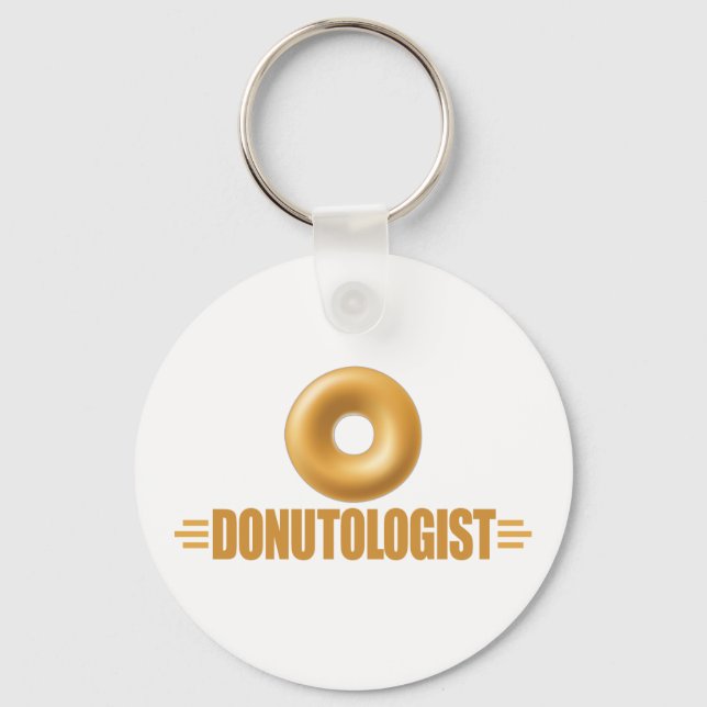 Funny Glazed Donut Lover Keychain (Front)
