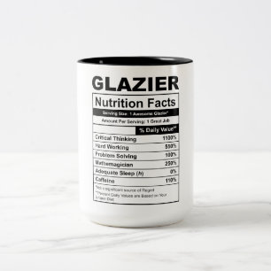Funny Glazier Nutrition Facts Two-Tone Coffee Mug