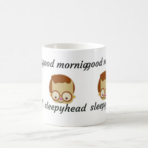 Funny Glitch Text Good Morning Coffee Mug   Aesthe