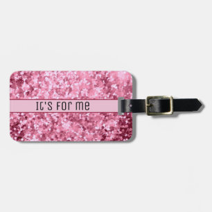 Funny glitter rose gold luggage tag