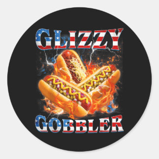 Funny Glizzy Gobbler Meme Hilarious Hotdog Glizzy Classic Round Sticker