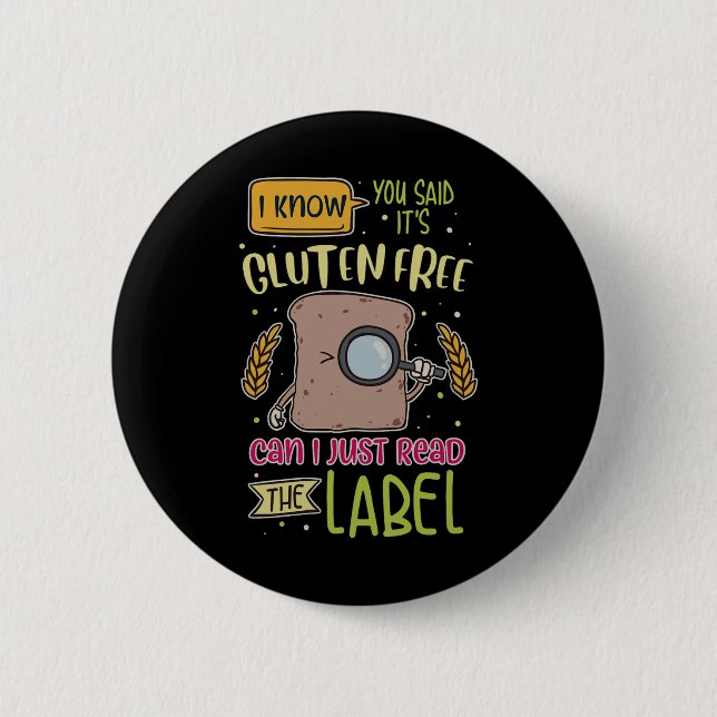 Funny Gluten Free Lifestyle Celiac Disease Button (Front)