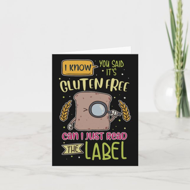 Funny Gluten Free Lifestyle Celiac Disease Card (Front)