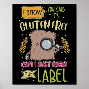 Funny Gluten Free Lifestyle Celiac Disease Poster