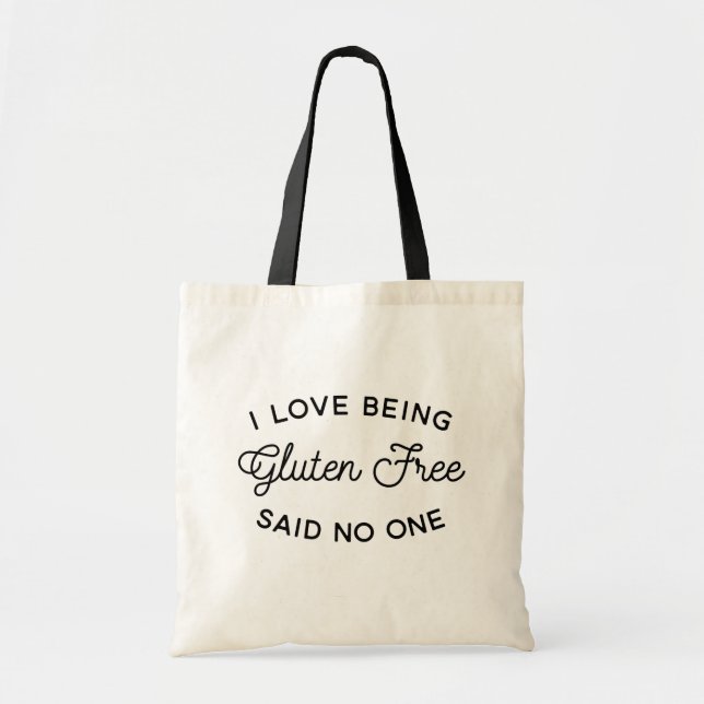 funny gluten free tote bag, gluten free sucks (Front)