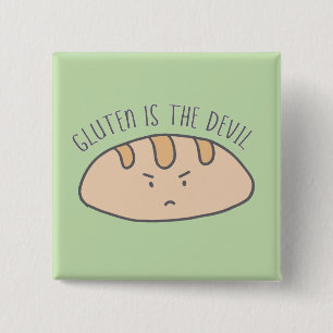 Funny Gluten is the Devil Gluten Free Button