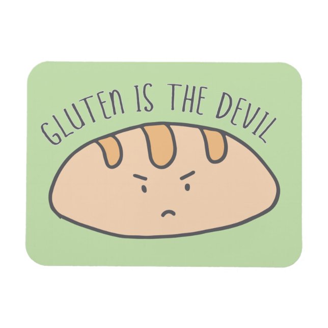 Funny Gluten is the Devil Gluten Free Magnet (Horizontal)
