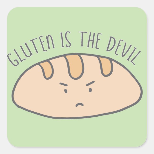 Funny Gluten is the Devil Stickers (Front)