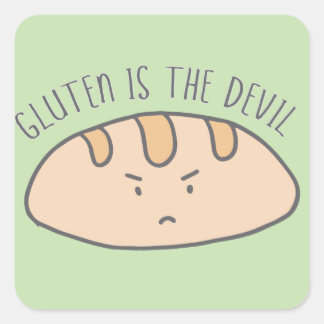 Funny Gluten is the Devil Stickers