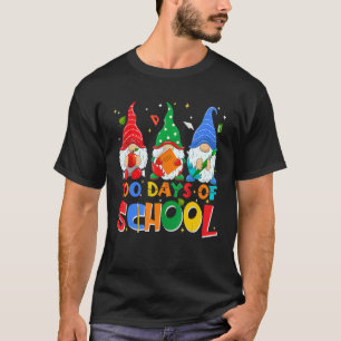 Funny Gnome 100 Days Of School Gnomes Teacher Stud T-Shirt