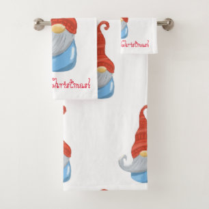 Funny gnome  bath towel set