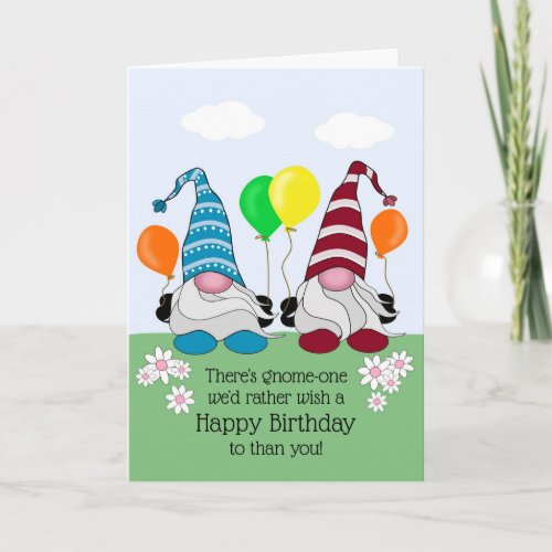 Funny Gnome Birthday Card