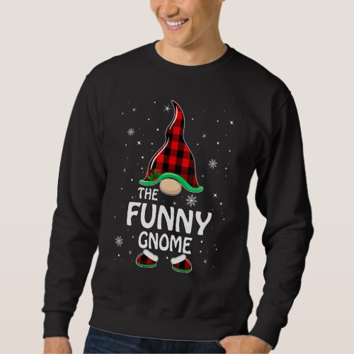 Funny Gnome Buffalo Plaid Matching Family Christma Sweatshirt