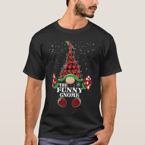 Funny Gnome Buffalo Plaid Matching Family Christma T_Shirt