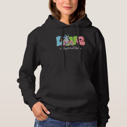 Funny Gnome Bunny Love Registered Nurse Easter Chr Hoodie