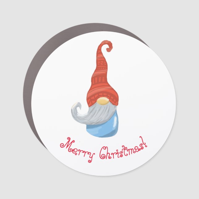 Funny Gnome Car Magnet – Cute Garden Humor Auto (Front)