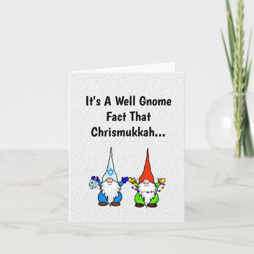 Funny Gnome Chrismukkah Greeting Card