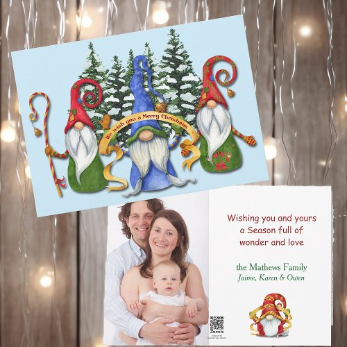 Funny Gnome Christmas Wishes Holiday Card