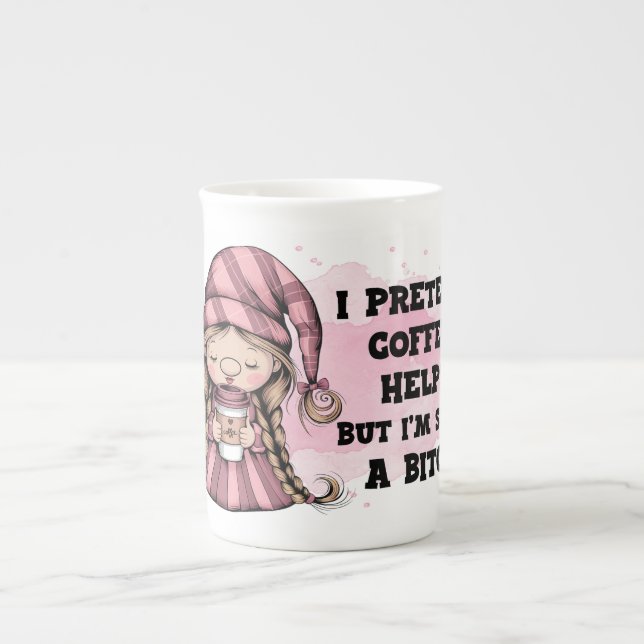 Funny Gnome Coffee Mug – Sarcastic Quote Gift for  (Front)