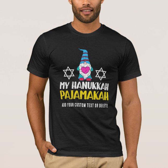 Funny Gnome Hanukkah My Hanukkah Pajamakah T-Shirt (Front)