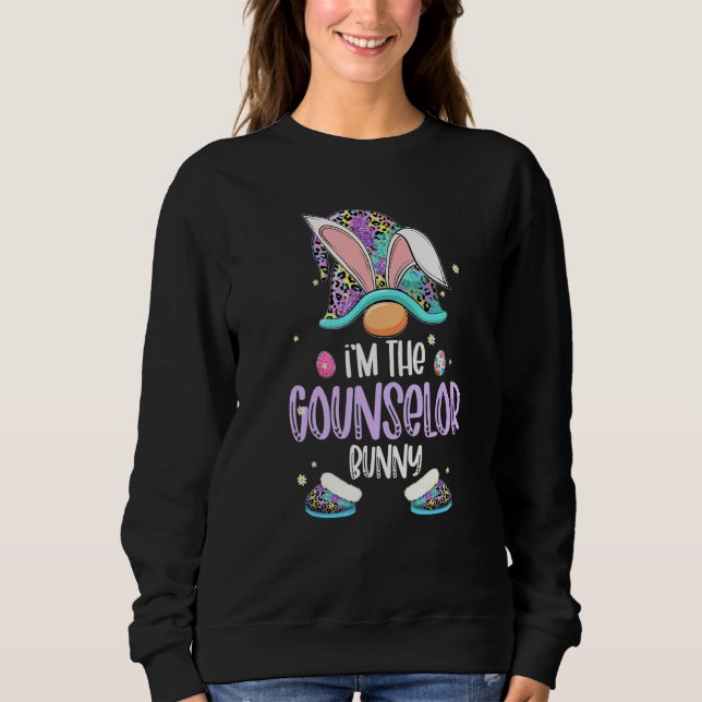 Funny Gnome I M The Counselor Bunny Easter Day Egg Sweatshirt (Front)