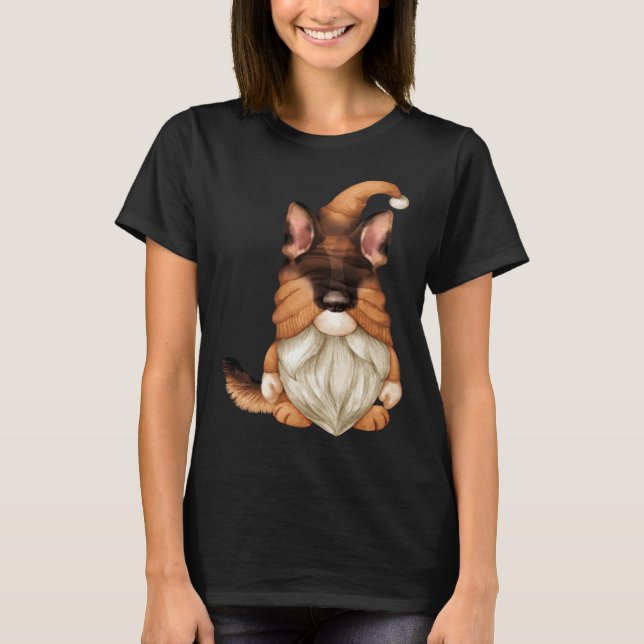 Funny Gnome In German Shepherd Costume For Men Dog T-Shirt (Front)