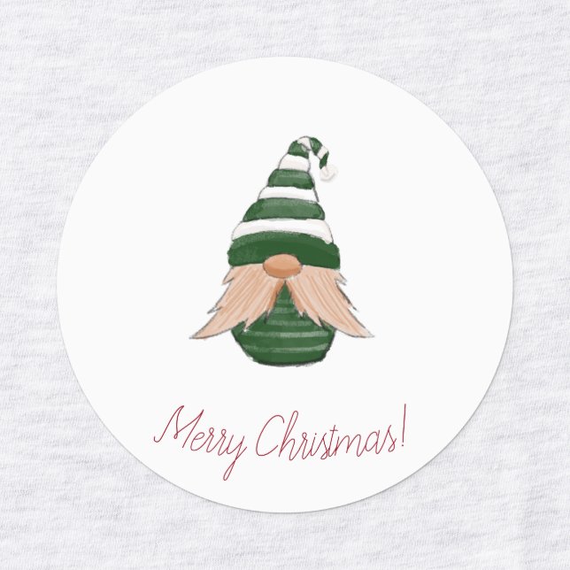 Funny Gnome Labels | Cute Garden Gnome Personalize (Design 1)