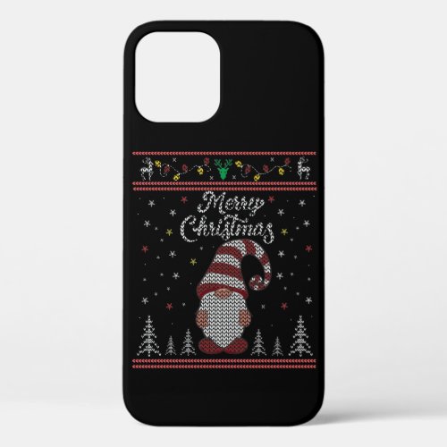 Funny Gnome Merry Christmas iPhone 12 Pro Case