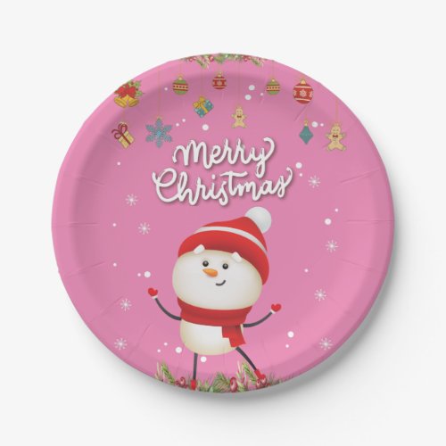 Funny Gnome Merry Christmas Paper Plate