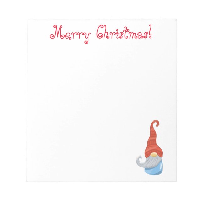 Funny Gnome Notepad – Cute Scandinavian Stationery (Front)