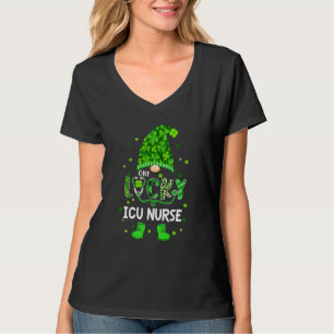 Funny Gnome One Lucky Icu Nurse St Patricks Day Sh T-Shirt