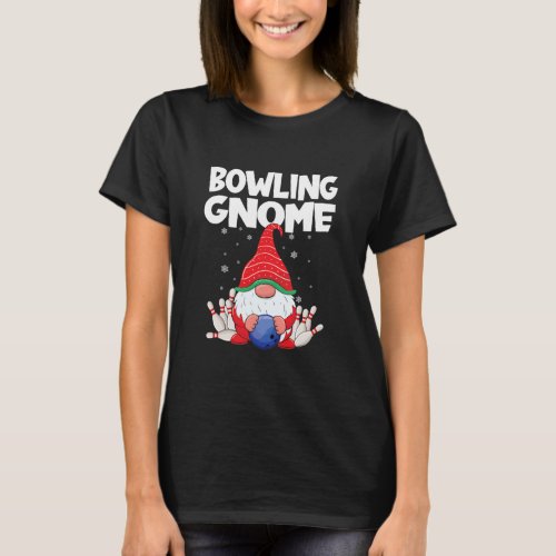 Funny Gnome Pajamas Bowling Gnome Xmas T_Shirt