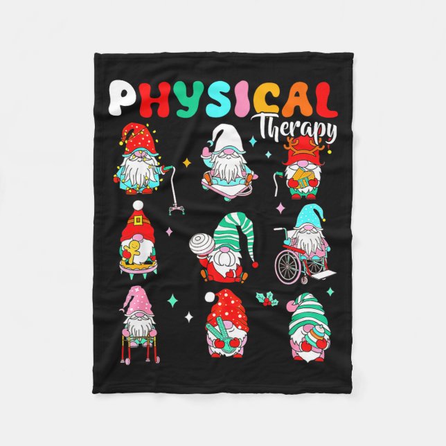 Funny Gnome Physical Therapy Pt Physical Therast C Fleece Blanket (Front)