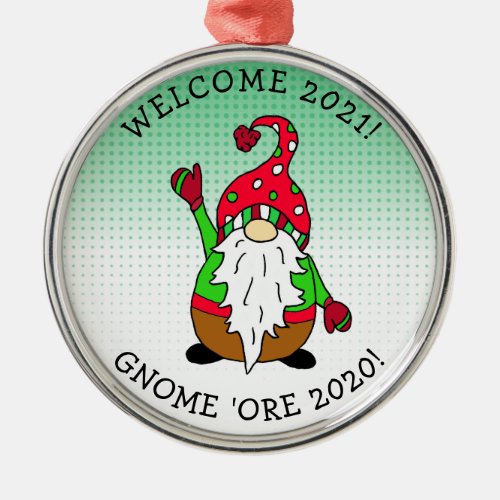 Funny Gnome Pun Christmas Metal Ornament