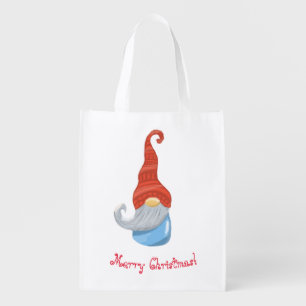Funny Gnome Reusable Grocery Bag Cute Eco Tote