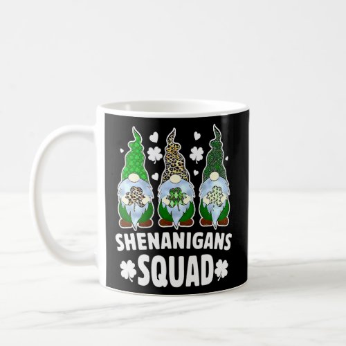 Funny Gnome Shenanigans Squad Shamrock St Patricks Coffee Mug