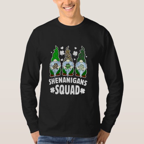 Funny Gnome Shenanigans Squad Shamrock St Patricks T_Shirt