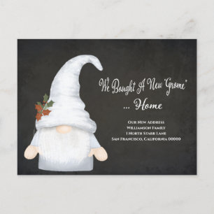 Funny Gnome We've Moved New Address Holiday Moving Announcement Postcard
