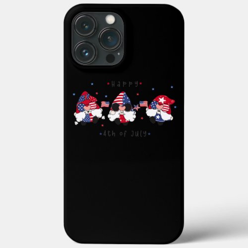 Funny Gnomes 4th of July American Flag USA iPhone 13 Pro Max Case