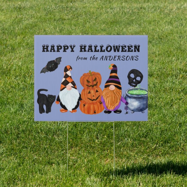 Funny Gnomes Happy Halloween Sign (Insitu)